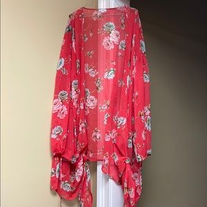 Pink/Coral Floral Kimono Size 3x